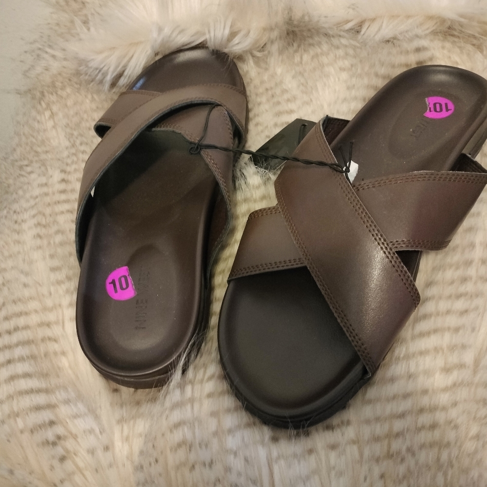 Men Nine West Leather Sandals - Picture 2 of 5